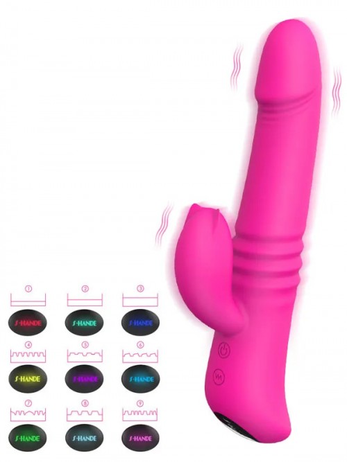 Isıtmalı İleri Geri ve Dönme Hareketli Şarjlı Tavşan Vibratör 22 cm Ek Resim