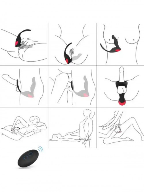 Langer-RTC Prostat ve Penis Halkalı Şarjlı Uzaktan Kumandalı Anal Vibratör 5