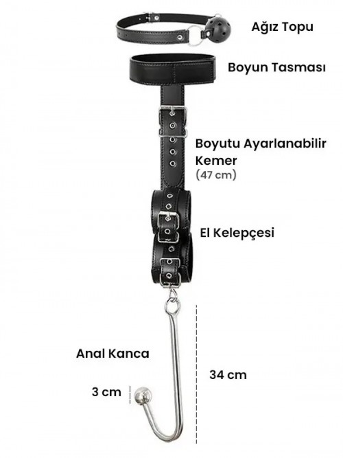 NOXXX Fetish Art Ağız Toplu Anal Kancalı Esaret Seti 4