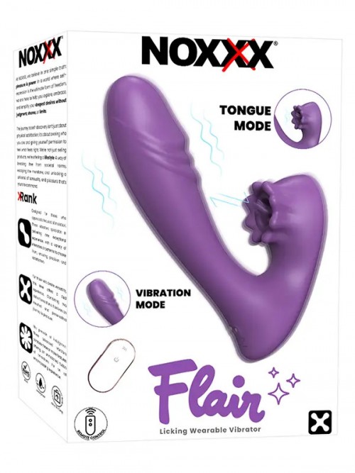 NOXXX Flair Giyilebilir Dil Yalama İşlevli Uzaktan Kumandalı Şarjlı Vibratör Ek Resim
