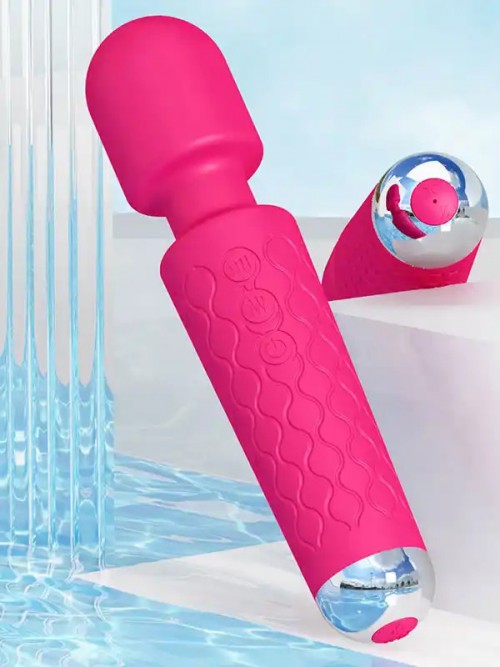 NOXXX Güçlü Şarjlı Wand Masaj Vibratörü 28 Fonksiyonlu Pembe 6