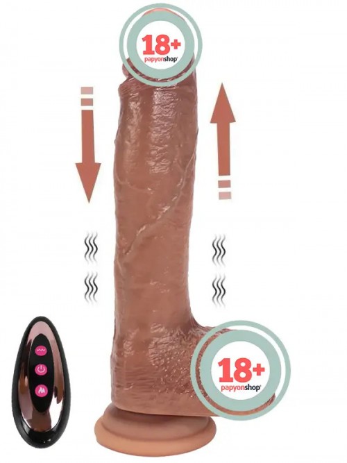 NOXXX Isıtmalı İleri Geri Hareketli Şarjlı Uzaktan Kumandalı Dildo 25cm
