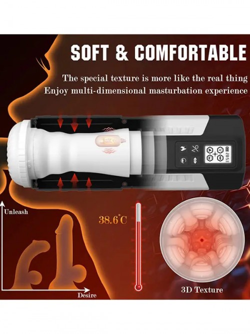 NOXXX Max Thrust Şarjlı Masturbatör İtme Emme Sıkma Titreşim Isıtma Modlu 6