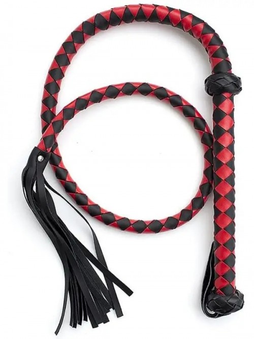 NOXXX Örgülü Deri Kırbaç Kırmızı 150 cm 2