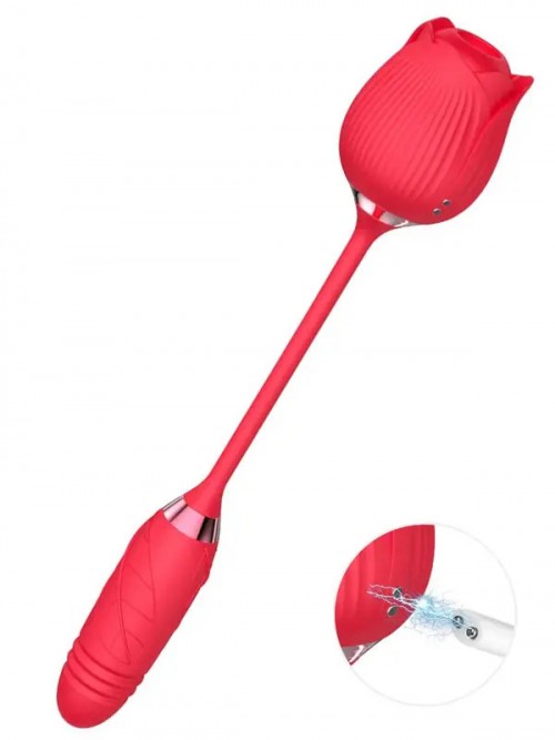 NOXXX Şarjlı Titreşimli İtme Hareketli Rose Sucking Vibratör 2