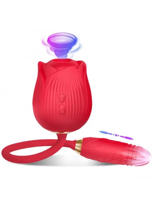 NOXXX Şarjlı Titreşimli İtme Hareketli Rose Sucking Vibratör 4