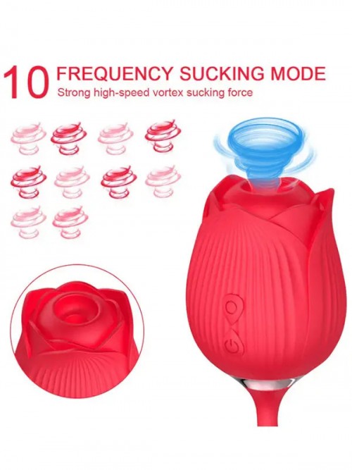 NOXXX Şarjlı Titreşimli İtme Hareketli Rose Sucking Vibratör 6
