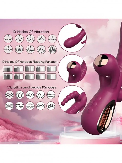 NOXXX Trie Bliss Üç Motorlu Anal Titreşim ve Parmak Hareketli Vibratör 5