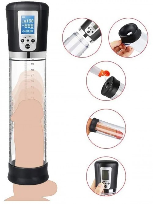 Passion Pump Dijital Göstergeli Şarjlı Otomatik Güçlü Penis Pompası 3
