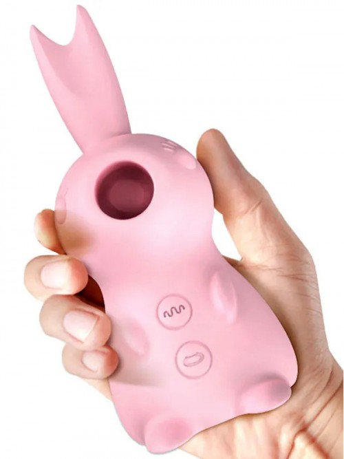 Rabbit Tongue Licking Şarjlı Kilitoral Emiş ve Dil Stimilasyon Vibratörü 3