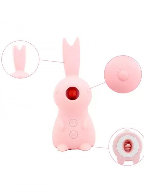 Rabbit Tongue Licking Şarjlı Kilitoral Emiş ve Dil Stimilasyon Vibratörü 5