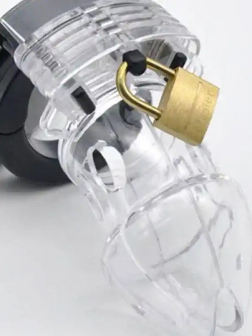 Transparan Chastity Cage Ayarlanabilir Penis Kilidi 4