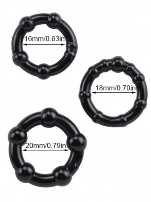 Stay Hard 3’lü Penis Halkası Siyah 2