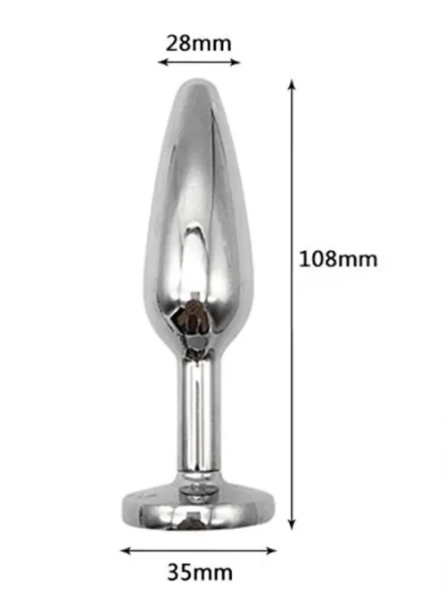 NOXXX Steel Metal Jeweled Taşlı Çelik Anal Plug 11 cm 3