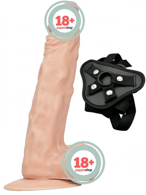 NOXXX Belden Bağlamalı Realistik Penis İçi Dolu 25 cm