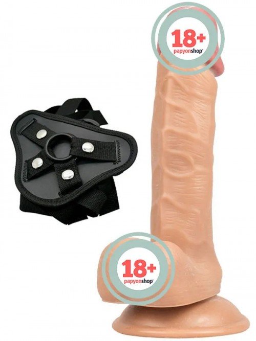 NOXXX İçi Dolu Belden Bağlamalı Realistik Penis 20 cm