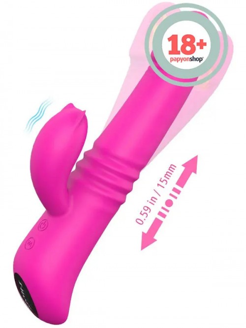 Isıtmalı İleri Geri ve Dönme Hareketli Şarjlı Tavşan Vibratör 22 cm