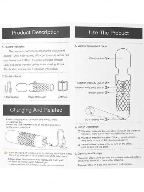 NOXXX Güçlü Şarjlı Wand Masaj Vibratörü 28 Fonksiyonlu Ek Resim
