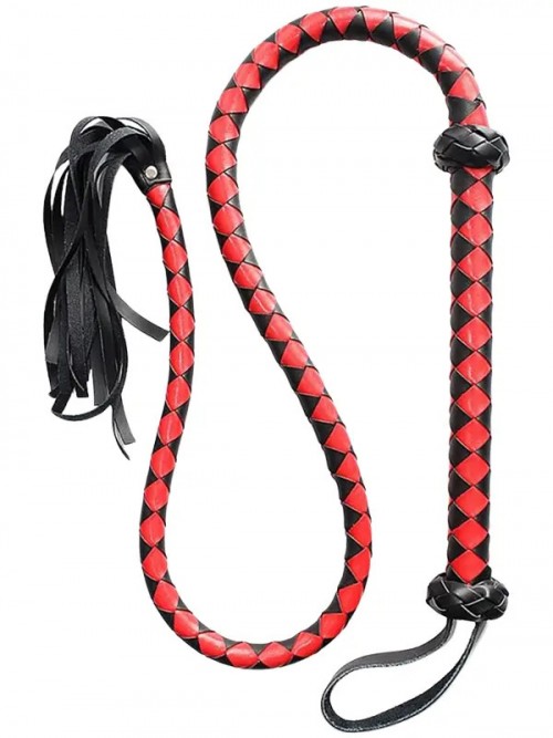 NOXXX Örgülü Deri Kırbaç Kırmızı 150 cm