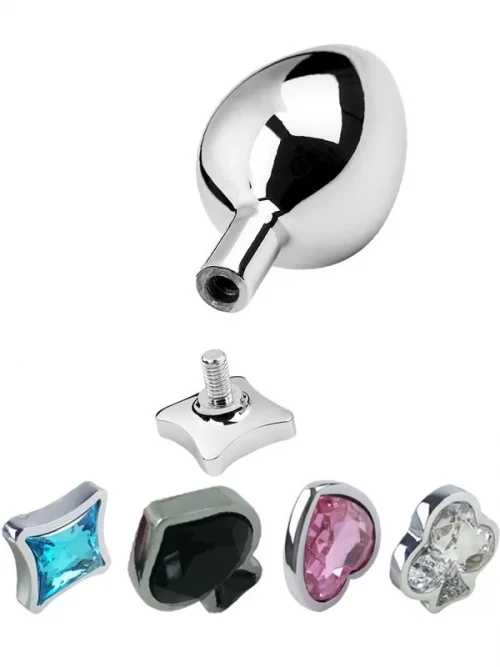 NOXXX Poker Çelik Anal Plug Değiştirilebilir Başlıklı Set Küçük Boy