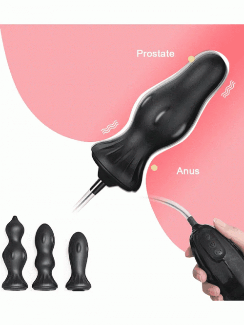 4 Farklı Silikon Plug’lı Şarjlı Titreşimli Şişirilebilir Anal Set