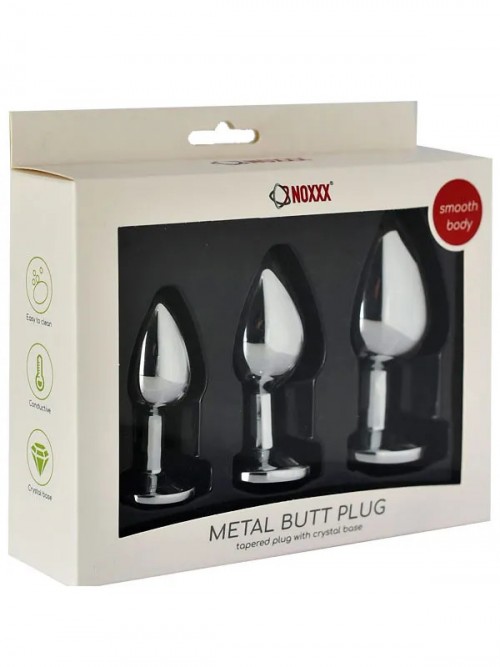 NOXXX Steel Metal Jeweled Butt Plug 3’lü Set 2