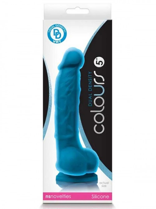 NS Novelties Colours Dual Density 5″ Realistik Dildo 13 cm Mavi 3