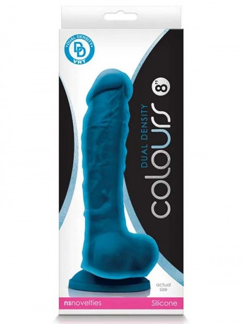 NS Novelties Colours Dual Density 8″ Realistik Dildo 20 cm Mavi 3
