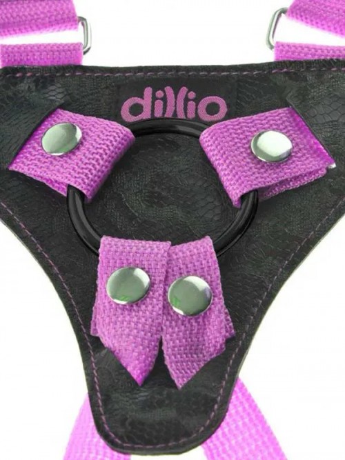 Pipedream Dillio 7″ Strap on Suspender Harness Set Pembe 5