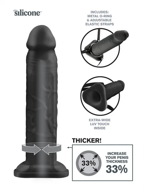 Pipedream X-tensions Silikon İçi Boş Protez Penis Siyah 25 cm 3