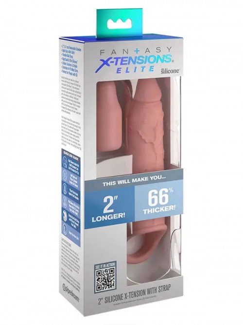 Pipedream Fantasy X-Tensions Elite 2″ Testis Halkalı Penis Kılıfı 4
