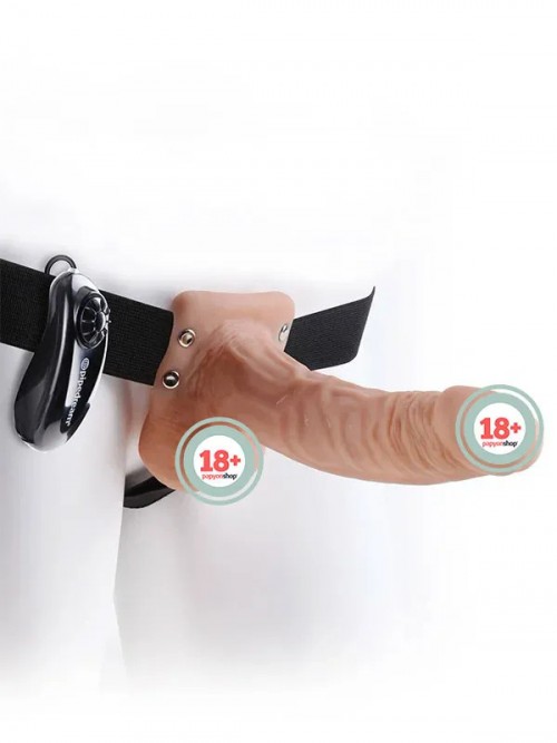 Pipedream İçi Boş Titreşimli Testisli Realistik Belden Bağlamalı 19 cm Penis