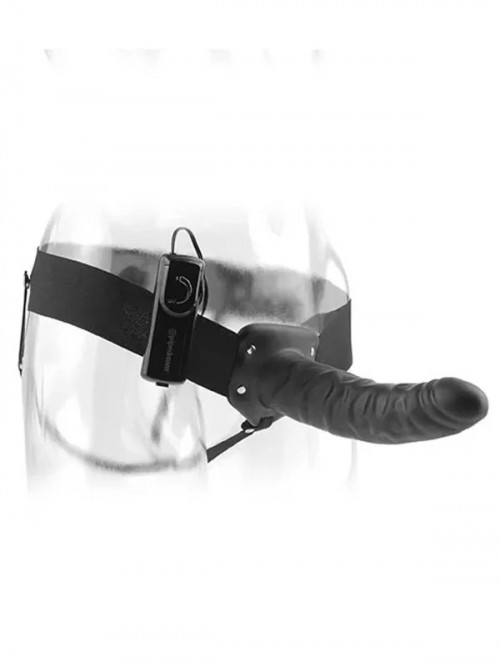 Pipedream İçi Boş Titreşimli Belden Bağlamalı Zenci Penis 20 cm 3