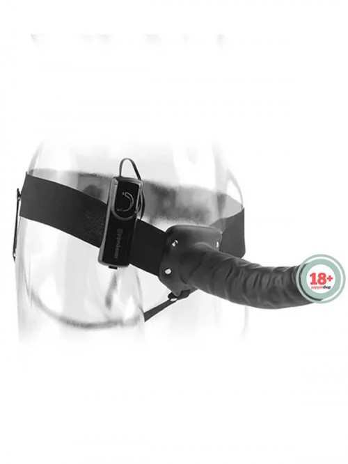 Pipedream İçi Boş Titreşimli Belden Bağlamalı Zenci Penis 20 cm