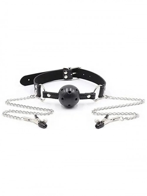 Pipedream Fetish Fantasy Extreme Deluxe Ağız Topu ve Göğüs Klipsi