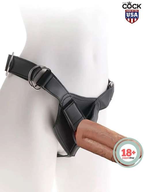 Pipedream King Cock Çift Penisli İçi Dolu Belden Bağlamalı 18 cm