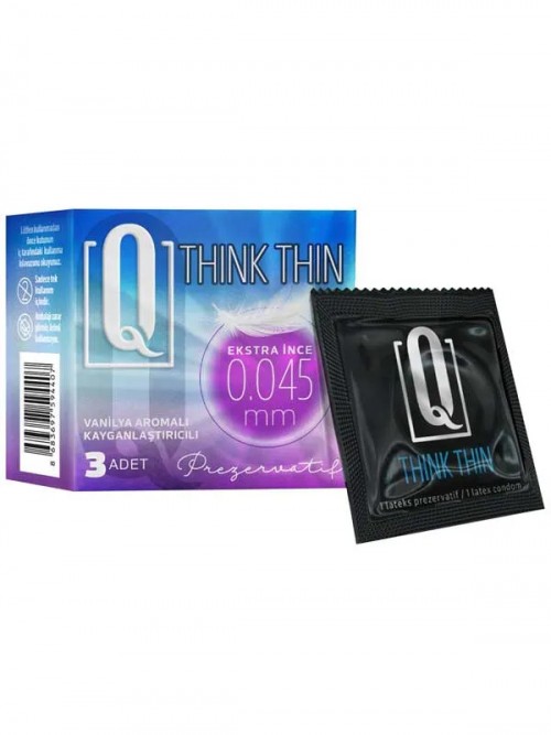 Q THINK THIN Extra İnce 0.045 mm Prezervatif 3’lü Paket