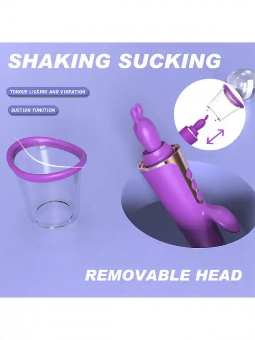 G Spot Klitoris Yalama ve Emme Özellikli 3 İşlevli Çift Taraflı Vibratör Ek Resim