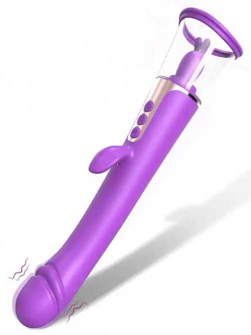 G Spot Klitoris Yalama ve Emme Özellikli 3 İşlevli Çift Taraflı Vibratör 3