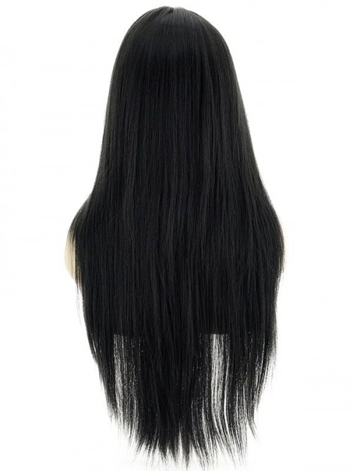 Uzun Düz Kahküllü Siyah Peruk 2
