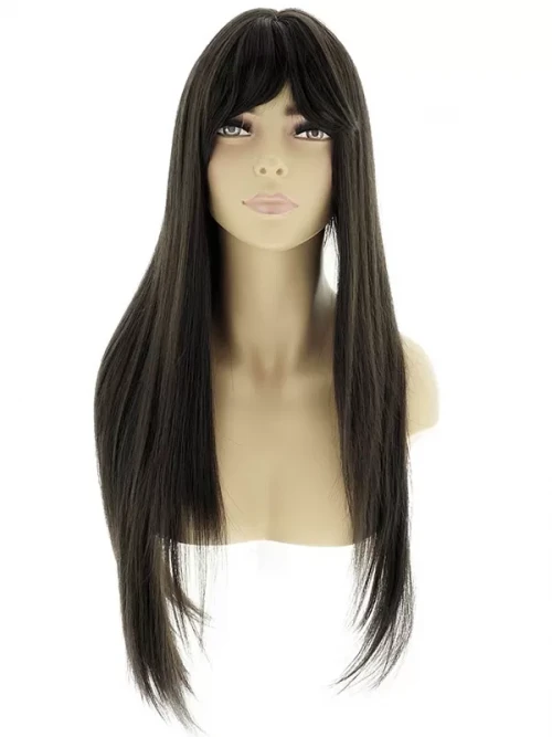 Uzun Düz Kahküllü Kestane Rengi Peruk 1