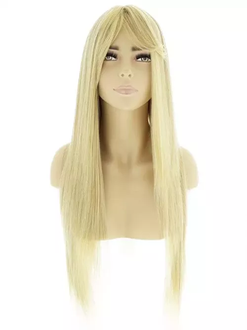 Uzun Düz Kahküllü Röfleli Sarı Peruk 1