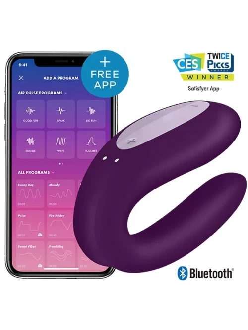 Satisfyer Double Joy Çiftler İçin Akıllı Telefon Kontrollü Vibratör