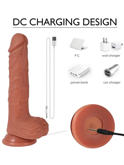 SHEQU William İleri Geri Hareketli Döner Başlı Şarjlı Realistik Dildo 22 cm 4