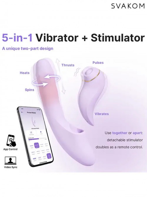 Svakom DuoGlow APP Uygulama Kontrollü Hepsi Bir Arada Tavşan Vibratör Ek Resim