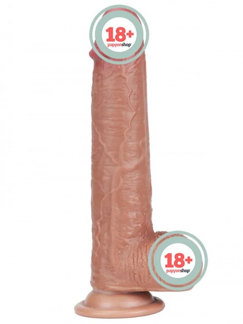 Real Skin 8″ Çift Katmanlı Kayan Derili Gerçekçi Melez Penis 20 cm