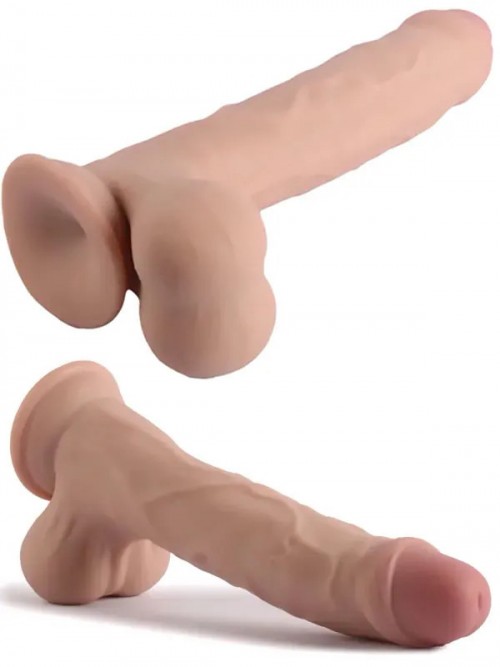 VSCNovelty 10″ Çift Katmanlı Kayan Derili Gerçekçi Penis 25 cm 3