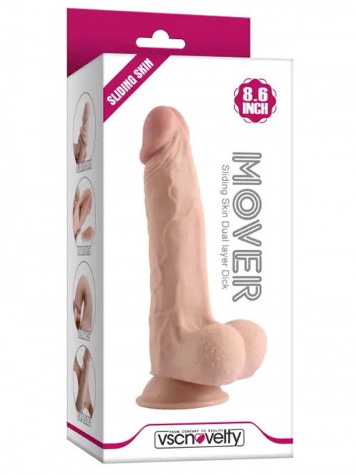 VSCNovelty 8.6″ Çift Katmanlı Kayan Derili Gerçekçi Dildo 22 cm 6