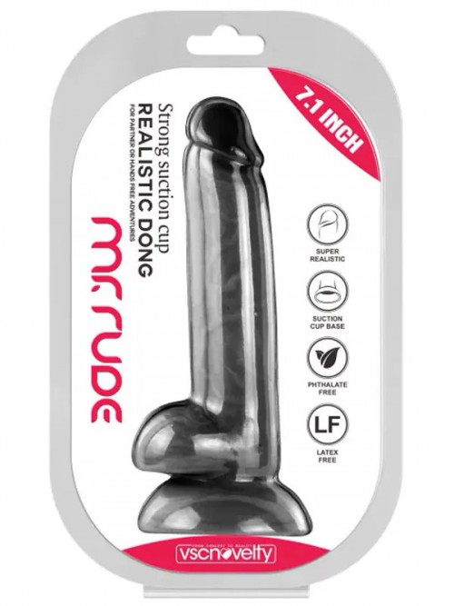 VSCNovelty Mr. Rude 7.1” Gerçekçi Siyah Penis 18 cm 5