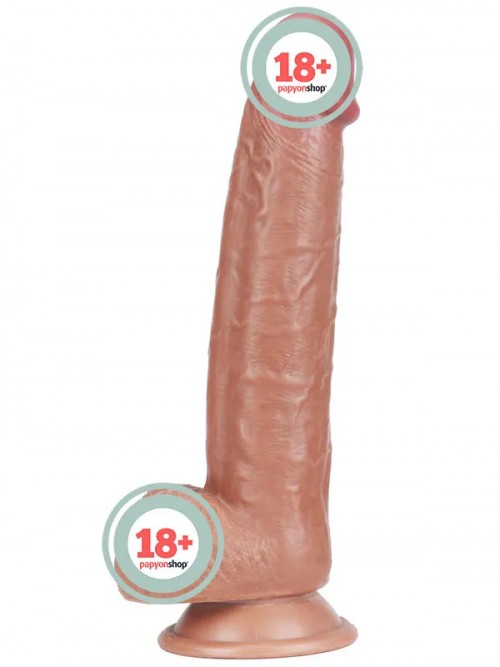 Real Skin 9″ Çift Katmanlı Kayan Derili Gerçekçi Melez Penis 23 cm